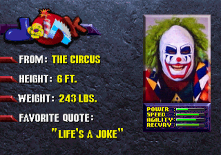WWF Wrestlemania The Arcade Game Saturn, Profiles, Doink.png