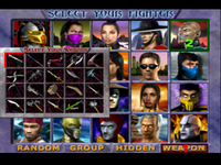Mortal Kombat Gold DC, Weapon Select.png