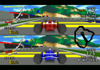 Virtua Racing Deluxe, Split Screen.png