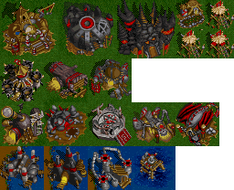 Warcraft II, Orc Buildings.png