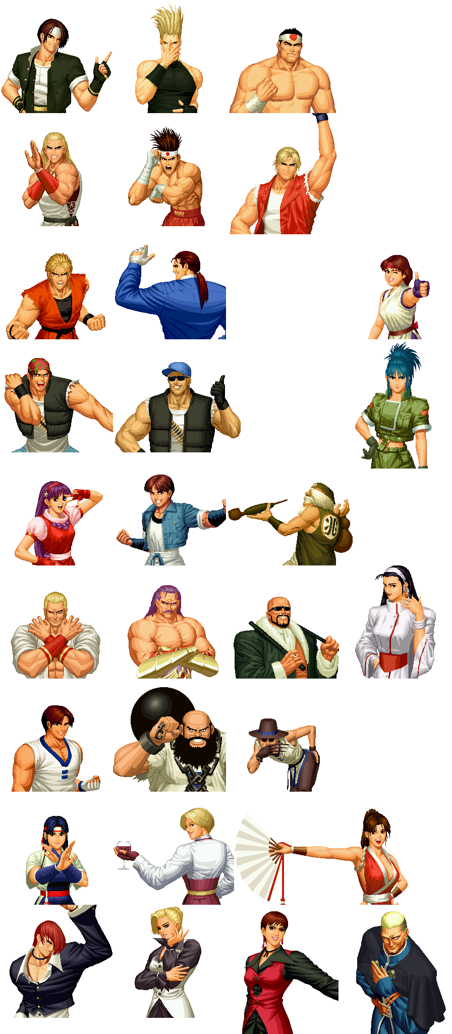 King of Fighters 96 Saturn, Characters.png