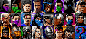 Ultimate Mortal Kombat 3 MD, Characters.png