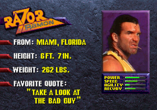 WWF Wrestlemania The Arcade Game Saturn, Profiles, Razor Ramon.png