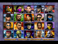 Mortal Kombat Gold DC, Character Select.png