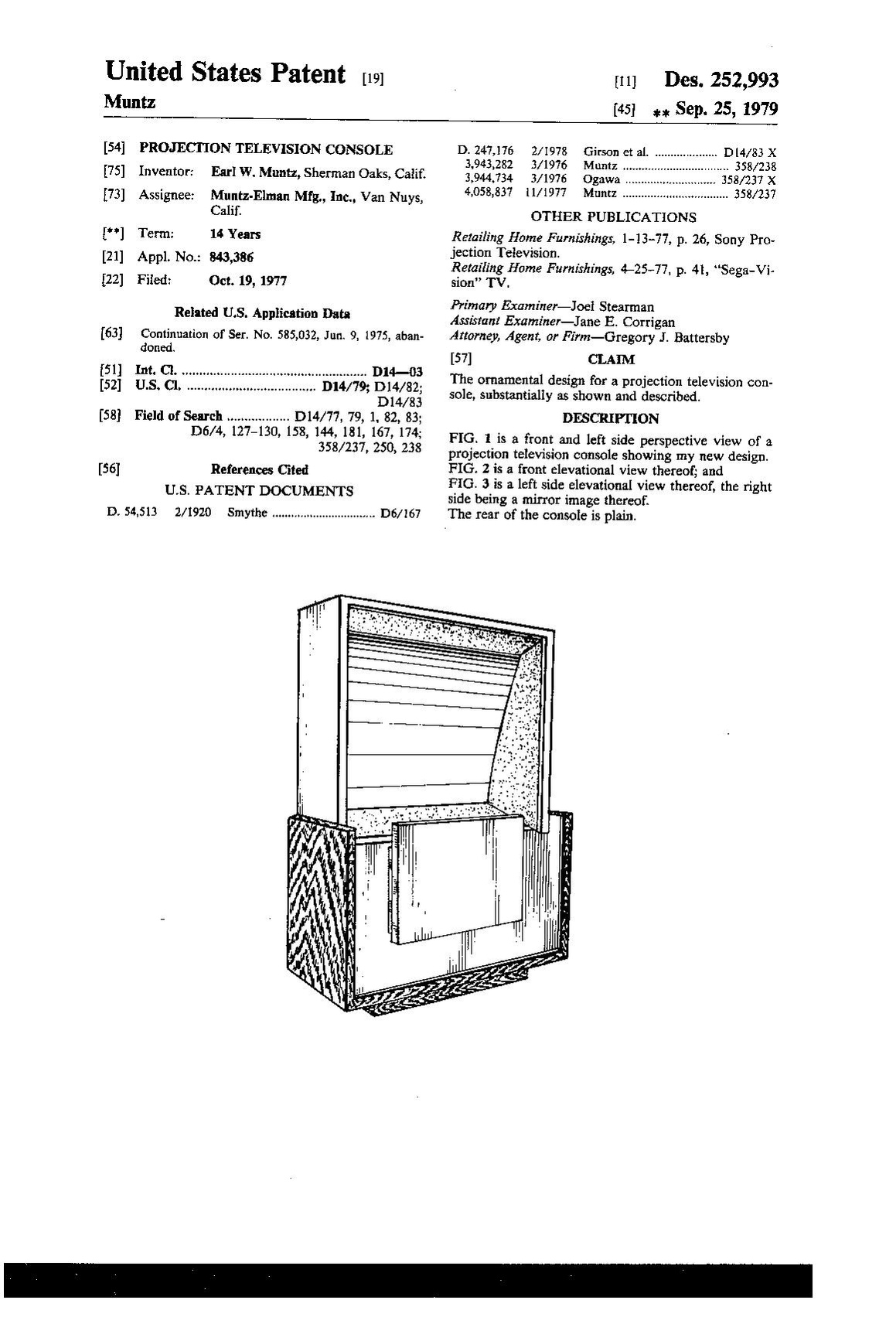 Sega-Vision patent USD252993.pdf