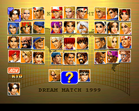 King of Fighters Dream Match 1999 DC, Character Select.png